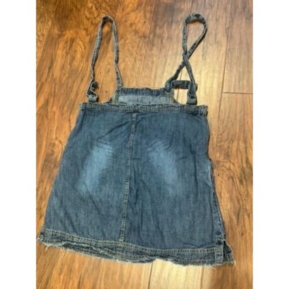 Denim Overall Suspender Pinafore Dress Anthropologie Straps Pockets Pilcro XS - Picture 6 of 6